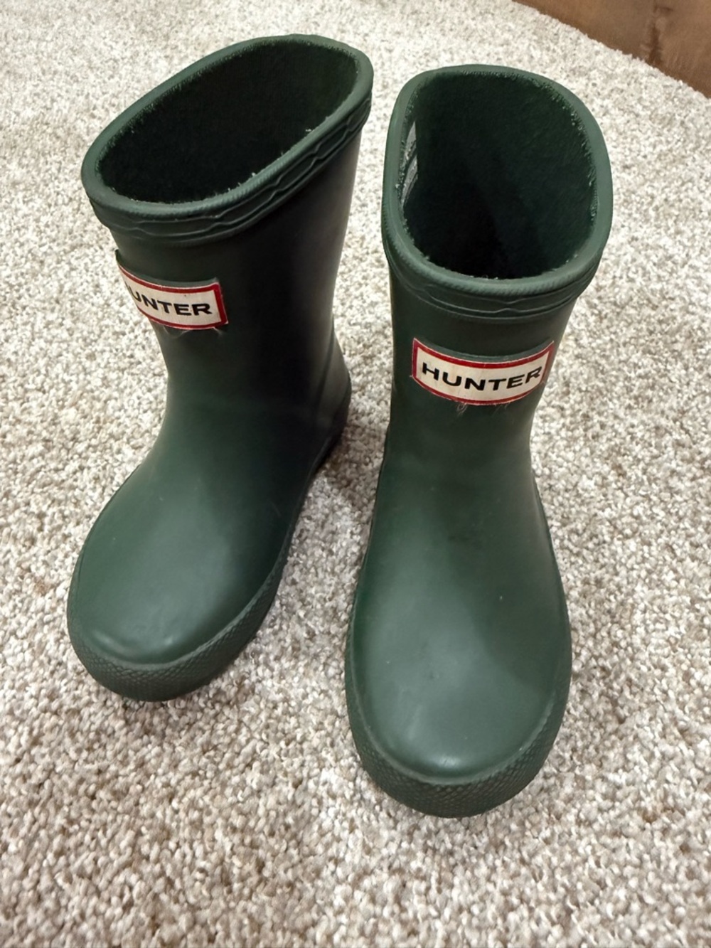 Hunter Dark Green Short Rain Boot (toddler)